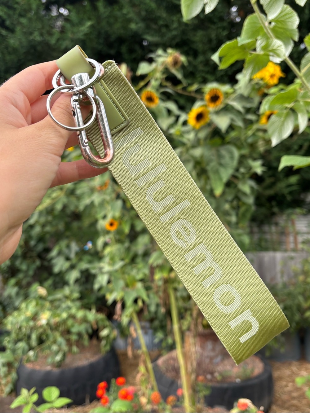 lululemon athletica Light Green Key & Card Holder Strap with Logo